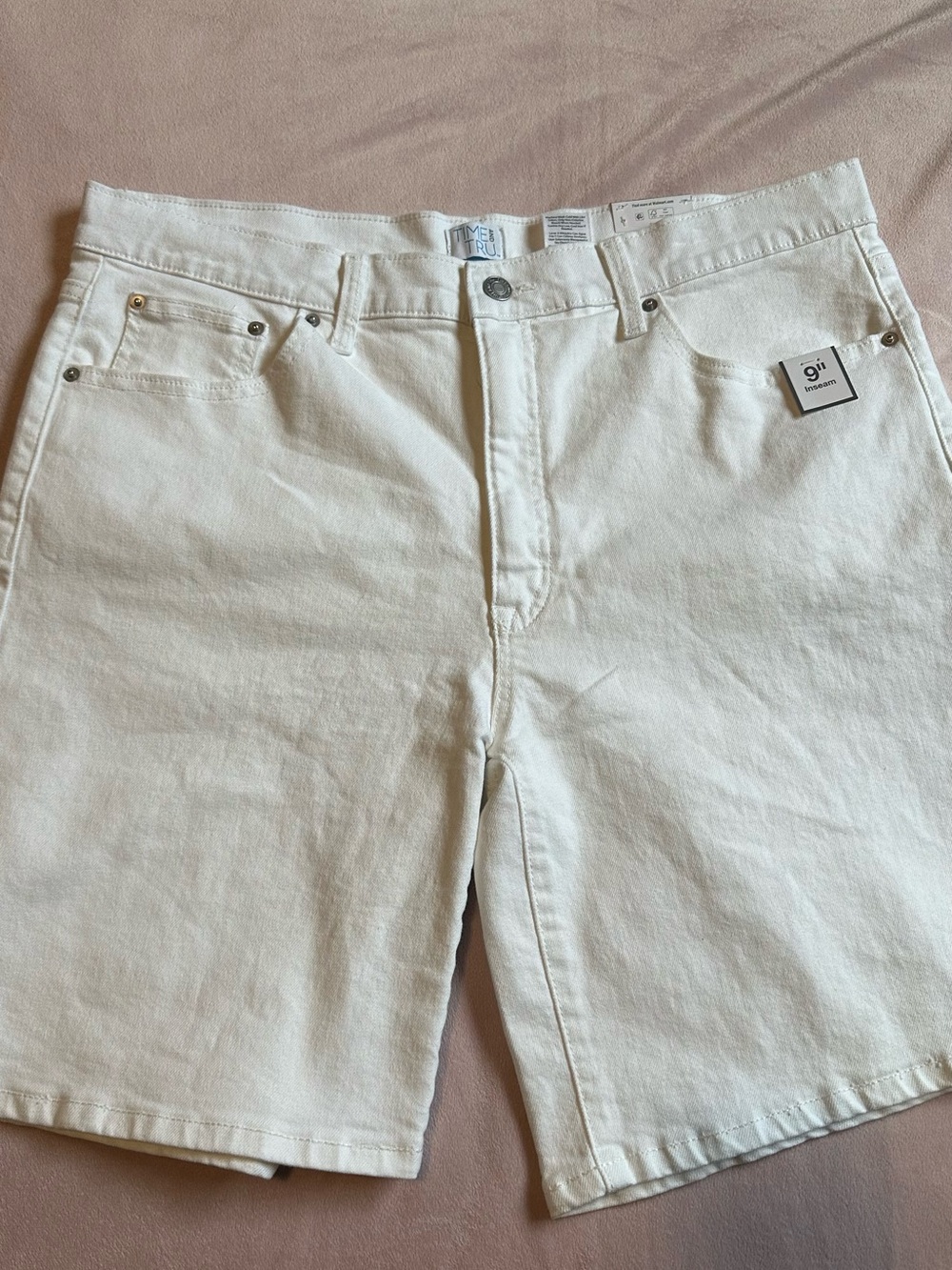 Time and Tru White Denim Shorts